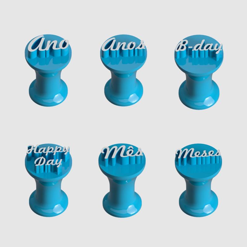 Stamps for brigadeiros and sweets, Birthday