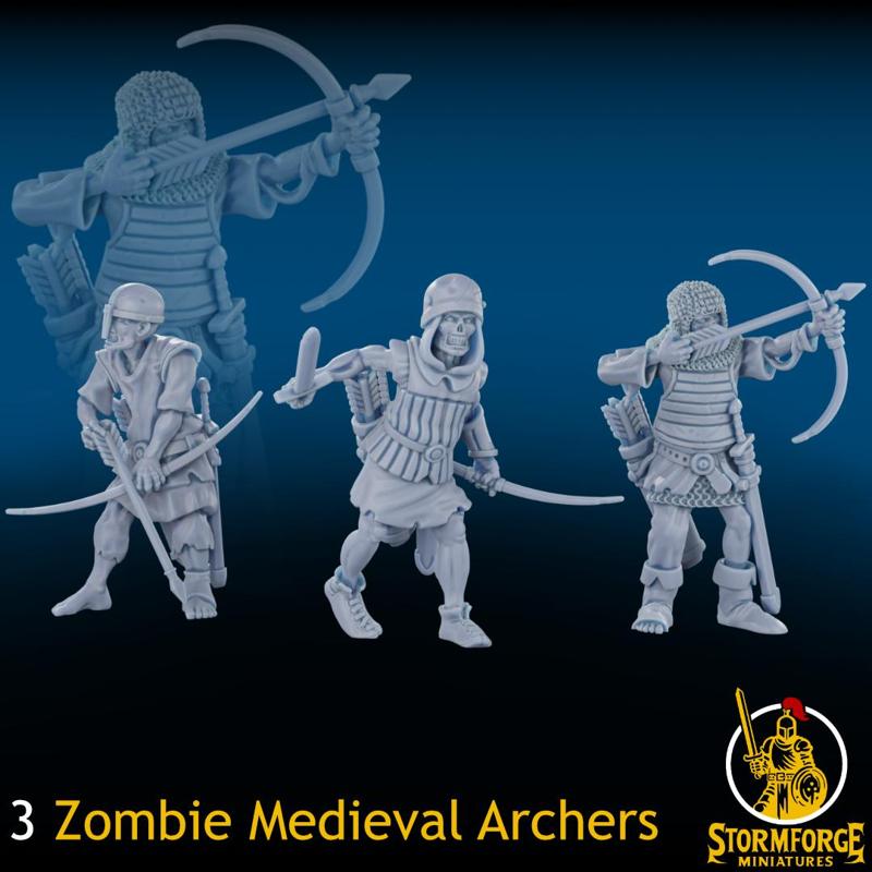 3 Zombie Medieval Archers