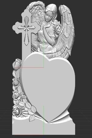 Tombstone 3D stl, cruce stl, Angel