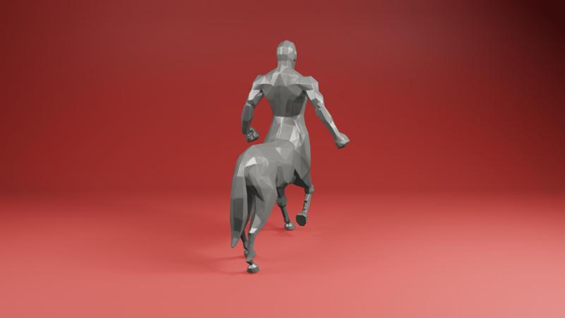 Low Poly Centaur STL – Geometric Mythical Creature 3D Model