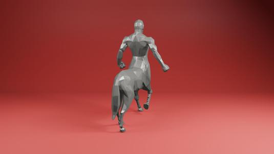 Low Poly Centaur STL – Geometric Mythical Creature 3D Model