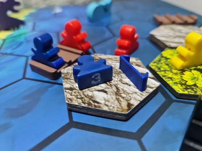 Survive: Escape from Atlantis! | The Island | Meeple Base Cap | Accident Solution