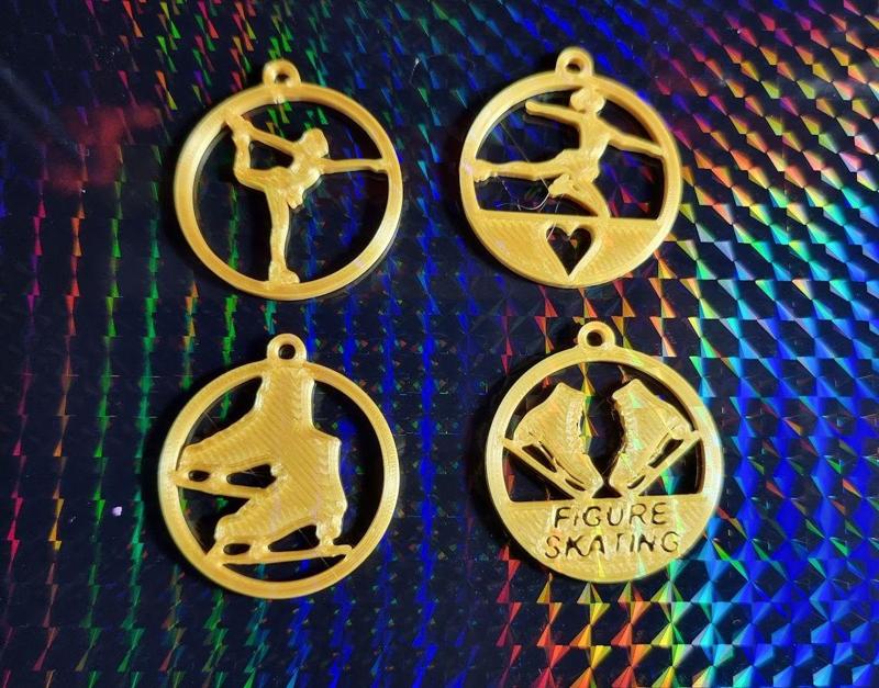 Ice skating keychain/necklace