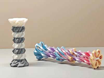Repeated Spiral-Through Gear, Print in Place Fidget Toy TD1 Gear