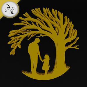 Dad and daughter - Silhouette - 2D Wall Art Decor