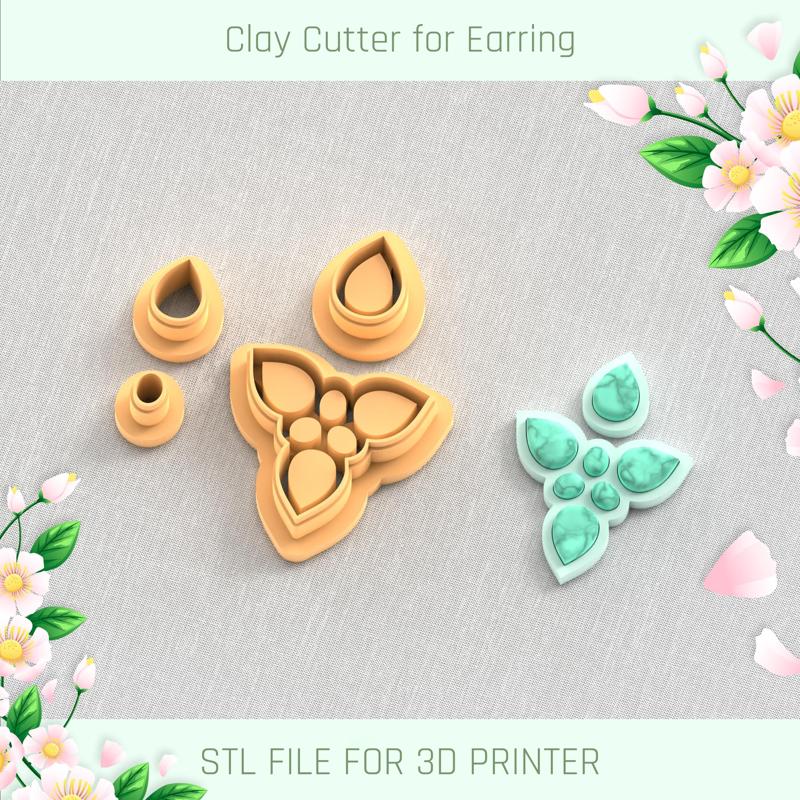 Earring with Precious Stones C POLYMER CLAY CUTTER