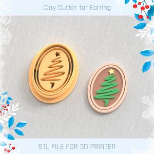 Christmas Tree Stamp Polymer Clay Cutter