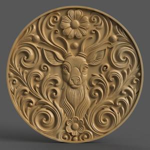 Deer Christmas Ornament – 3D Circular Design for Tree, Wall Art, and Keychain , clock