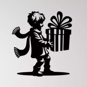 Exited Boy at Christmas Wall Art