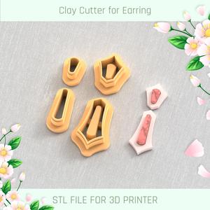 Boho Earring with Precious Stones J POLYMER CLAY CUTTER