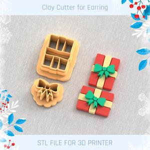 Gifts and Ribbon Christmas Polymer Clay Cutter