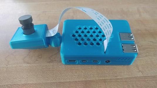 Raspberry Pi 4 and Arducam case with ball joint and 2020 rail for OctoPi