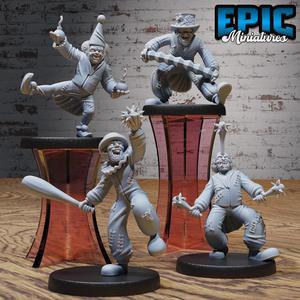 Horror Clown Set A ‧ DnD Miniature ‧ Tabletop Miniatures ‧ Gaming Monster ‧ 3D Model ‧ RPG ‧ DnDminis ‧ STL FILE