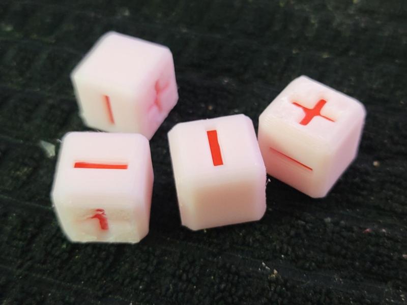 Fate Dice or Fudge Dice (16mm print profile)