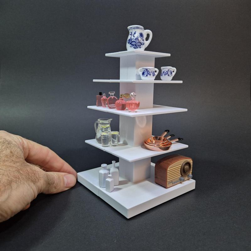 Miniature Freestanding Shelves - Miniature Furniture 1/12 scale
