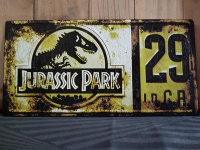 4-color HueForge Jurassic Park License plate