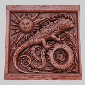 The lizard basks in the sun 3d printer model animal model obj stl
