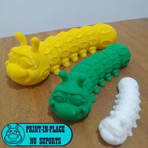 Flexi Print in Place Cute Caterpillar Artculared