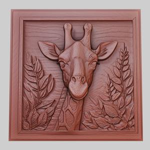 The giraffe reaches for the leaves 3d printer model animal model obj stl