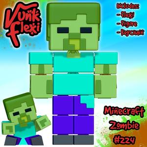 Minecraft Zombie MultiColor Flexi Print-In-Place + figure & keychain