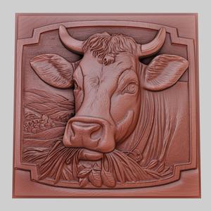 The cow chews on the grass 3d printer model animal model obj stl