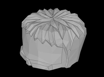 Lego Compatible (93556.dat) Minifig Headgear Head Top Frankenstein Monster with Hair Pattern