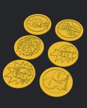 RICK AND MORTY COASTERS 6 PACK 6 WITH STAND 88MM DIAMETER EASY PRINT WITHOUT STANDS GRINDERKING 3D