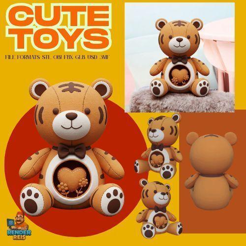 3D Printable Cute Teddy Bear Figurine – Symbol of Love and Affection