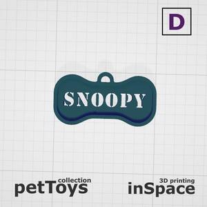Pet - Dog - Tag - Snoopy - Bone - Customized -
