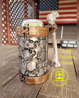 Bone Stack Can Koozie with Bone Handle - Tallboy and 12 ounce