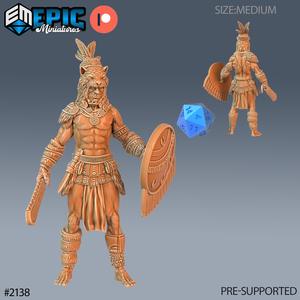 Jaguar Warrior Macuahuitl ‧ DnD Miniature ‧ Tabletop Miniatures ‧ Gaming Monster ‧ 3D Model ‧ RPG ‧ DnDminis ‧ STL FILE