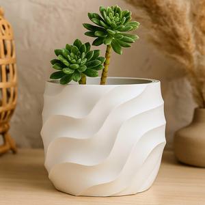 Wave Modern Plant Pot with Drainage