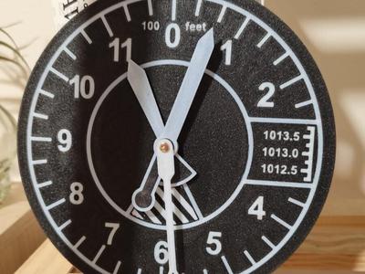 Flight altimeter- aviation clock