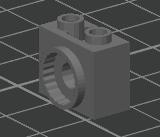 Lego Compatible (80431.dat)  Brick Special 1 x 2 x 1 1/3 with Rotation Joint Socket