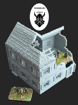 Small Scale Scenery (15mm) : Western House 3 (With several destroyed versions)