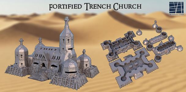 Fortified Trench Church - Tabletop Terrain - 28 MM