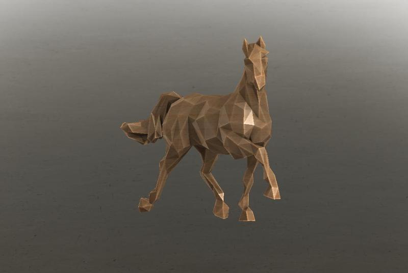 Noble Walking Horse Figure 2 - Low Poly - Excellent Design - Decor