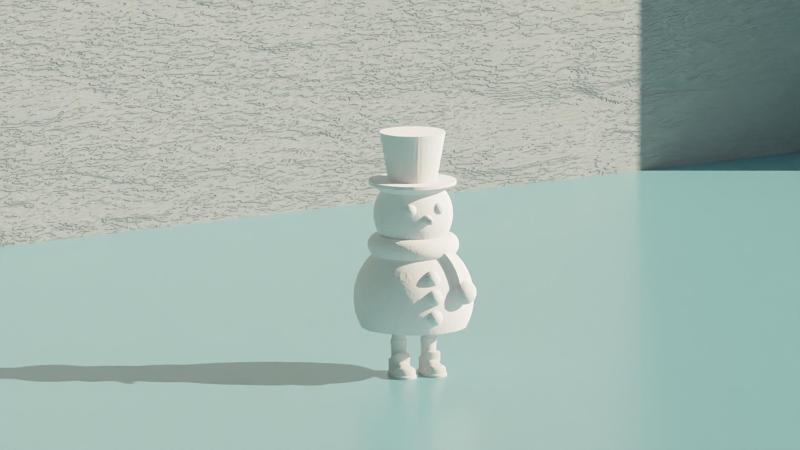 Snowman with shoes (print in place)
