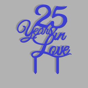 25 Years In Love Cake Topper