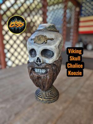 Viking Skull Chalice Can Koozie