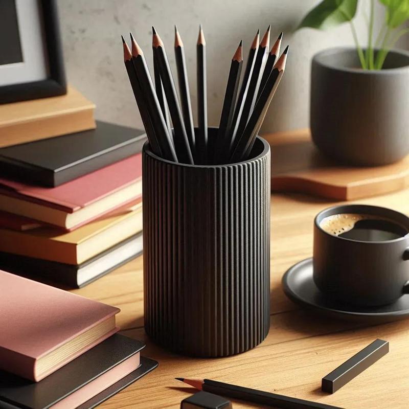 Modern Ribbed Pencil Holder   