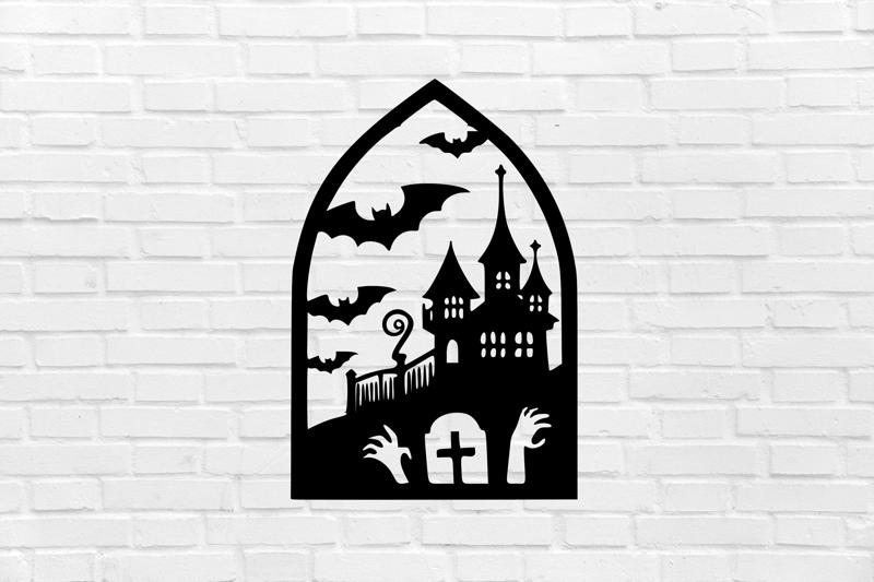 Halloween mansion wall decoration