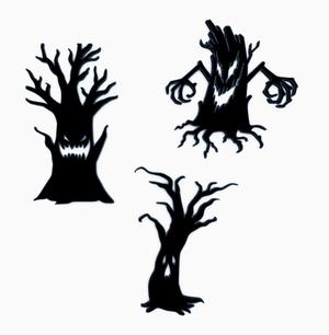 3 scary trees Halloween Decoration