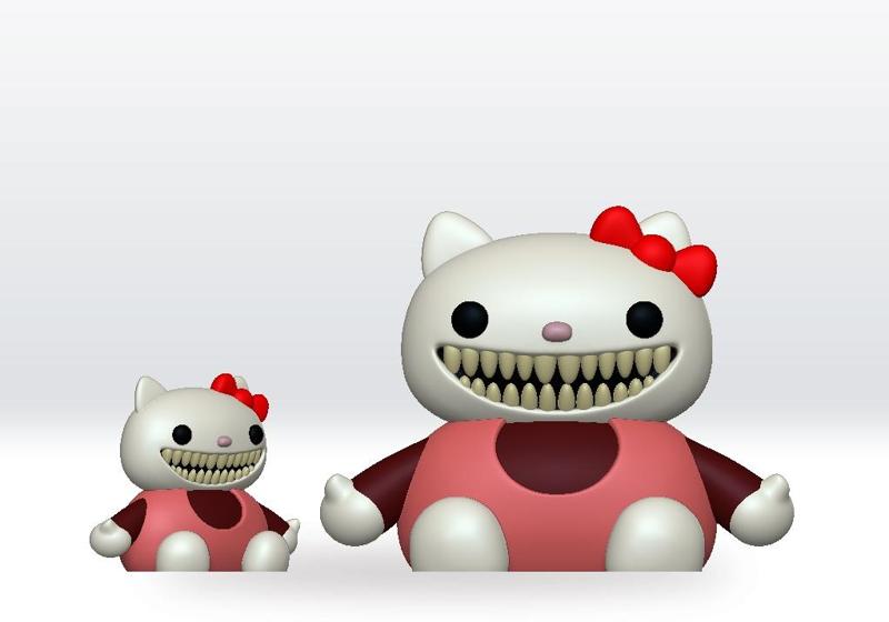 SCARY HELLO KITTY STL 3D Model Character Fanart