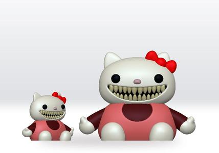 SCARY HELLO KITTY STL 3D Model Character Fanart