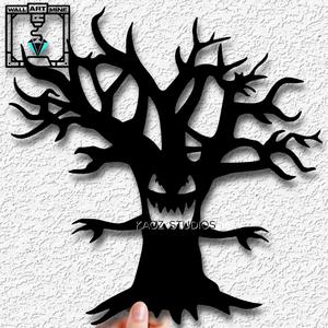 Haunted Tree wall art Haunted Forest wall decor 2d Halloween  art