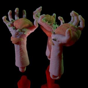 strange hand keychain