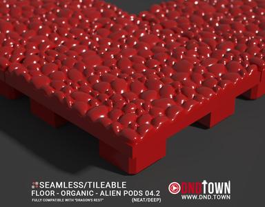 3D Modular Dungeon Tile: Floor - Organic - Alien Pods 4.2 (NEAT/DEEP) - DnD Town Minis (www.dnd.town)