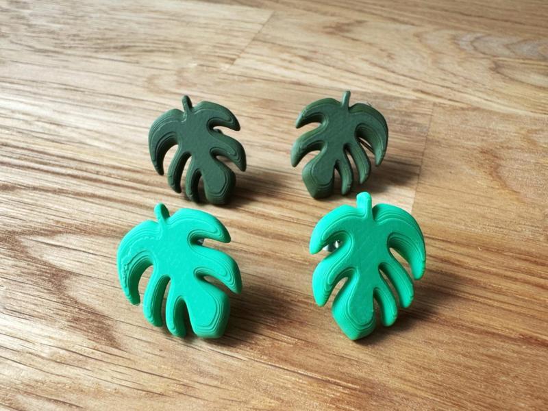 Monstera Leaf Stud Earrings