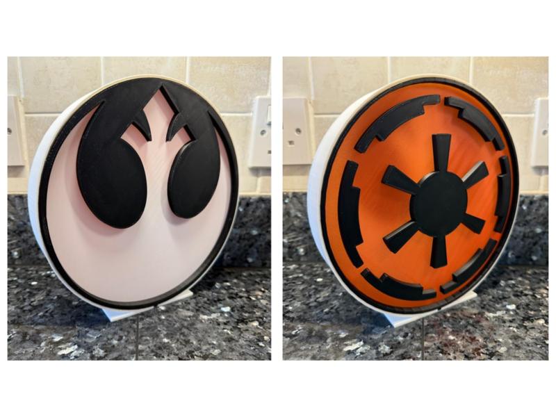 Reversible Star Wars lightbox Rebel & Empire logos